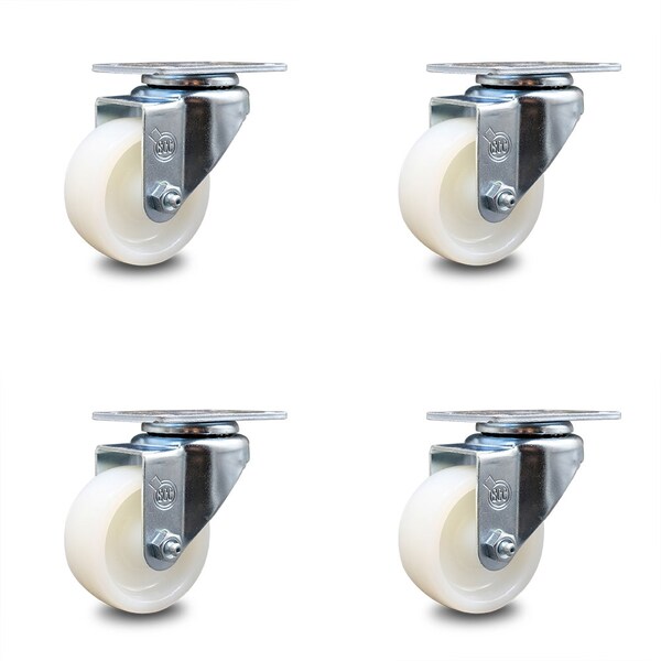 3 Inch Nylon Wheel Swivel Top Plate Caster Set